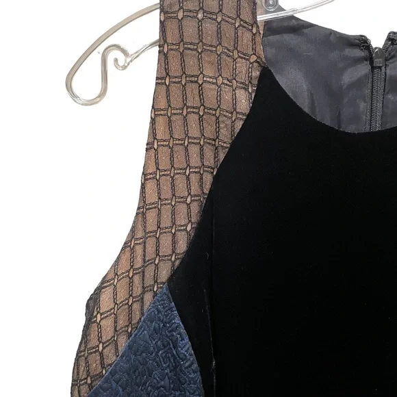 Carmen Marc Valvo A Line Sleeveless Mini Dress Blue Size 10 - Picture 4 of 8